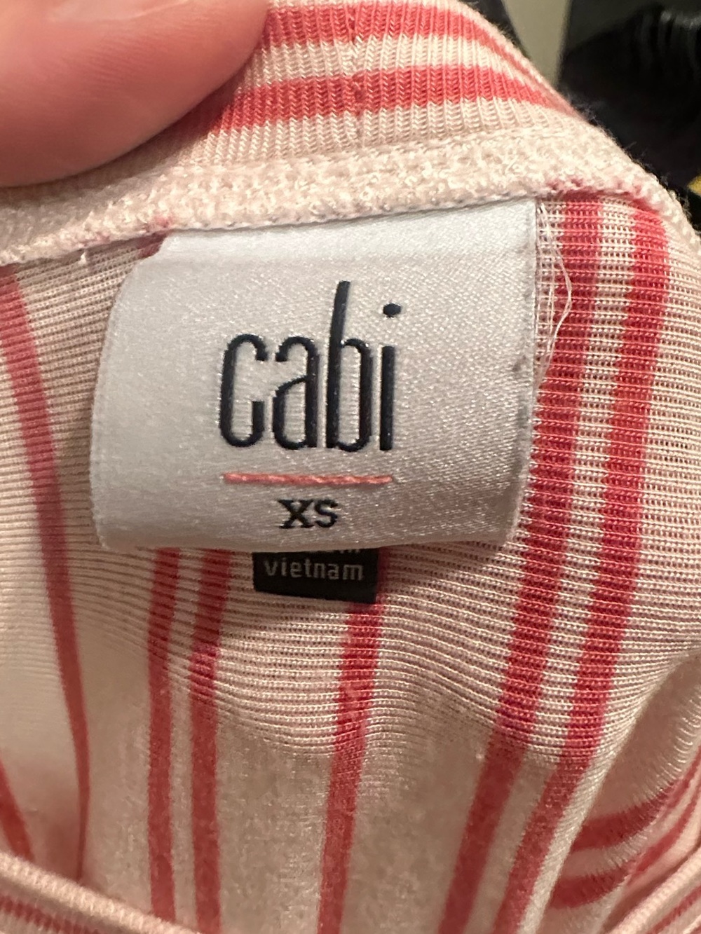 CAbi Tickle Tee Pink Relaxed 3/4 Sleeve Striped Tee - Women's XS - Picture 2 of 5